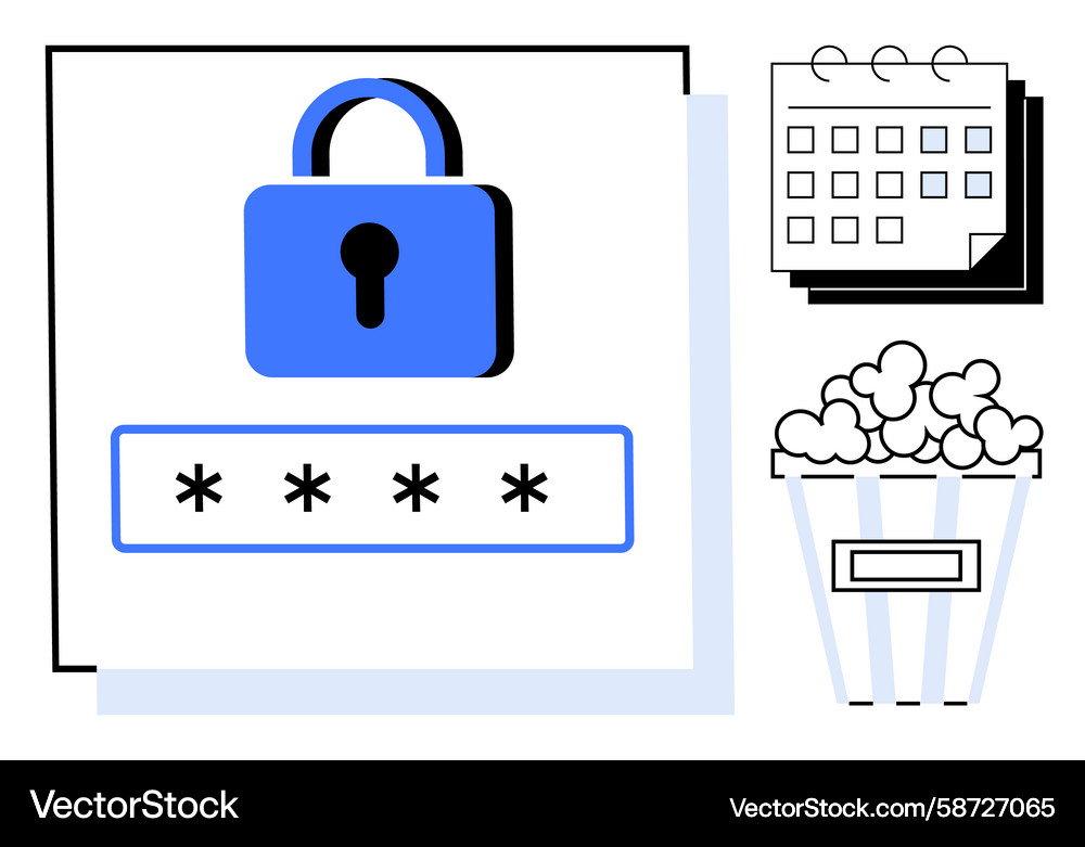 Security lock with password input calendar Vector Image