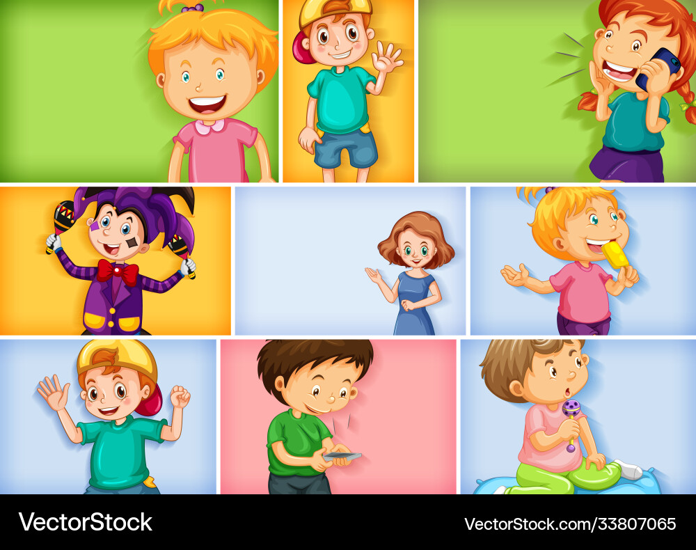 Set different kid characters Set different kid characters vector image