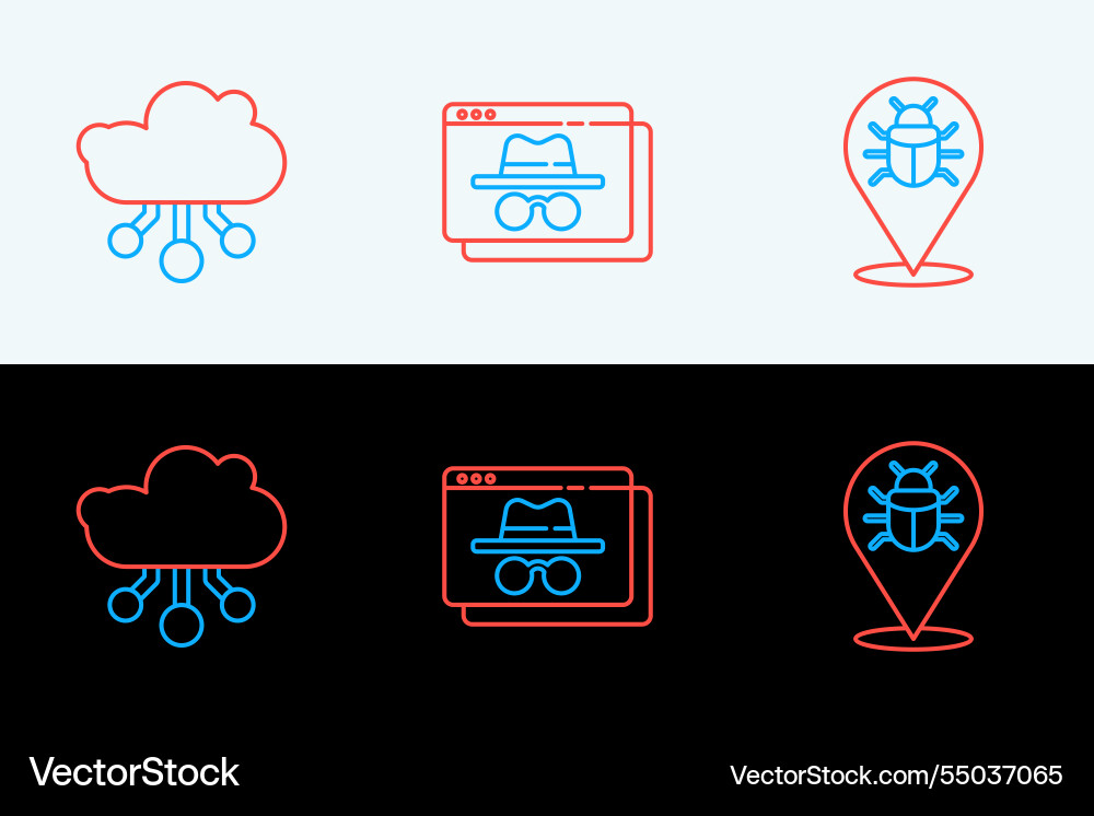 Set line system bug internet of things Set line system bug internet of things Vector Image