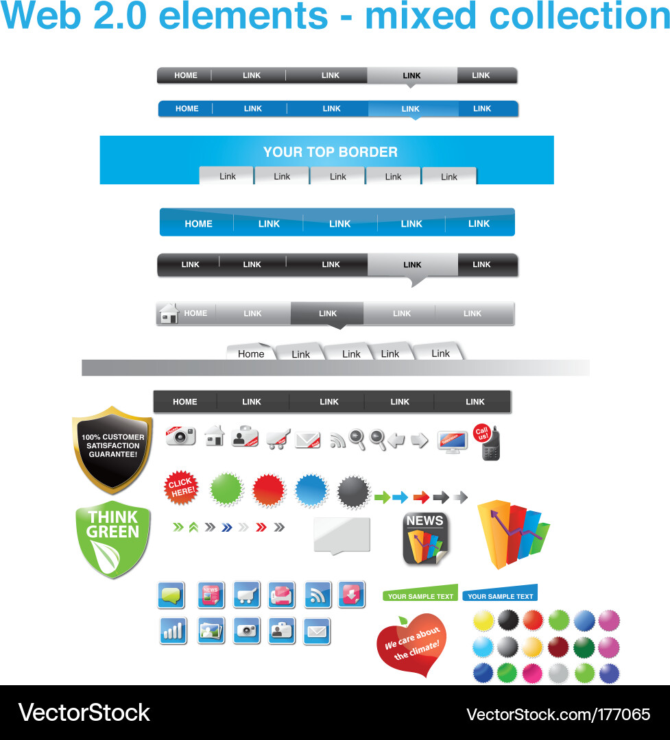 Web Menu Tabs UI Sammlung vektorbild