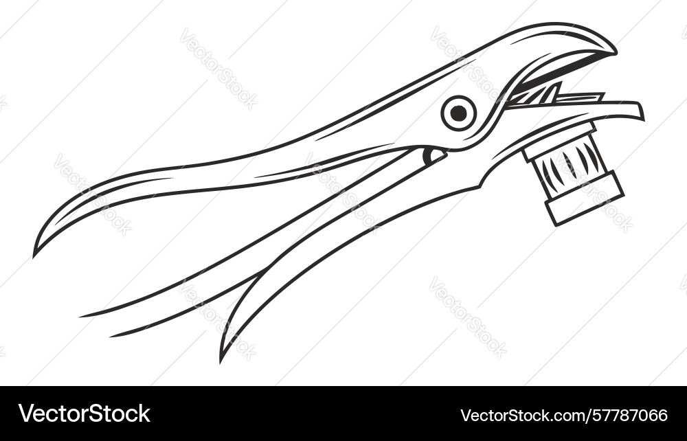 Basic pliers tool outline design generative ai Vector Image