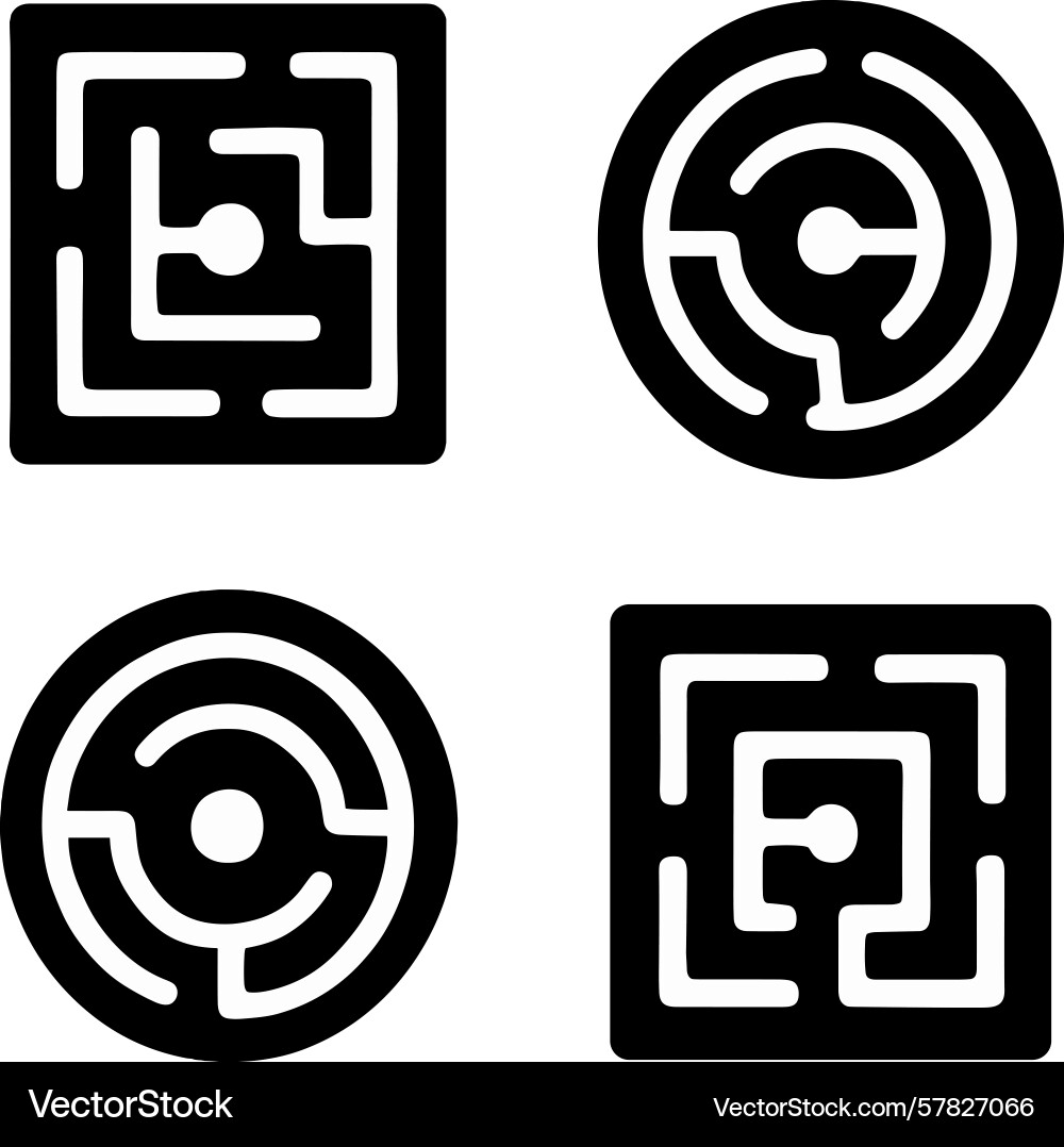 Collection of modern web icons featuring abstract Collection of modern web icons featuring abstract Vector Image