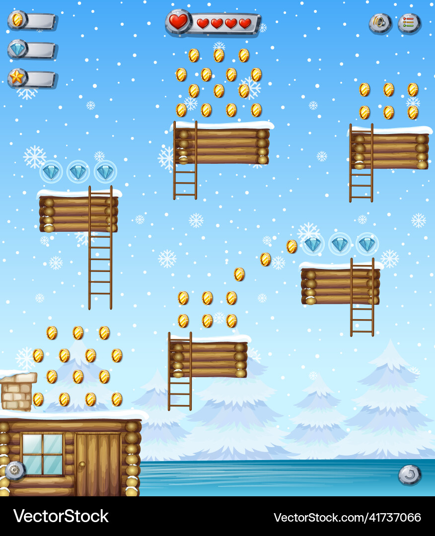 Eine Spielvorlage Schnee Hintergrund Eine Spielvorlage Schnee Hintergrund vektorbild