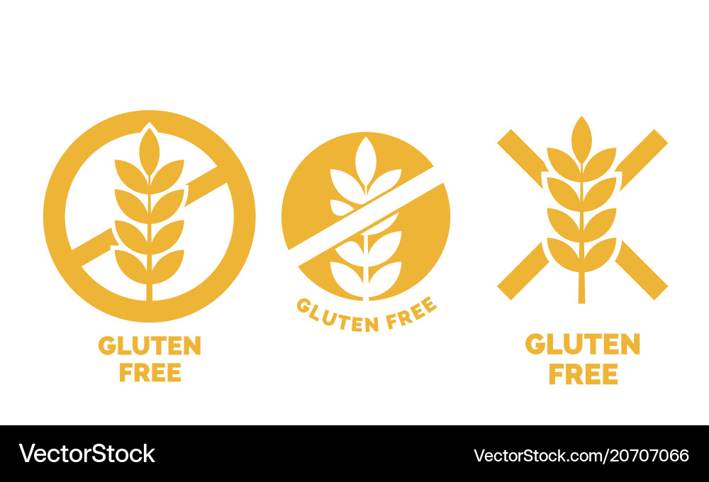 Gluten-Free Wheat Icons Set Vector Image