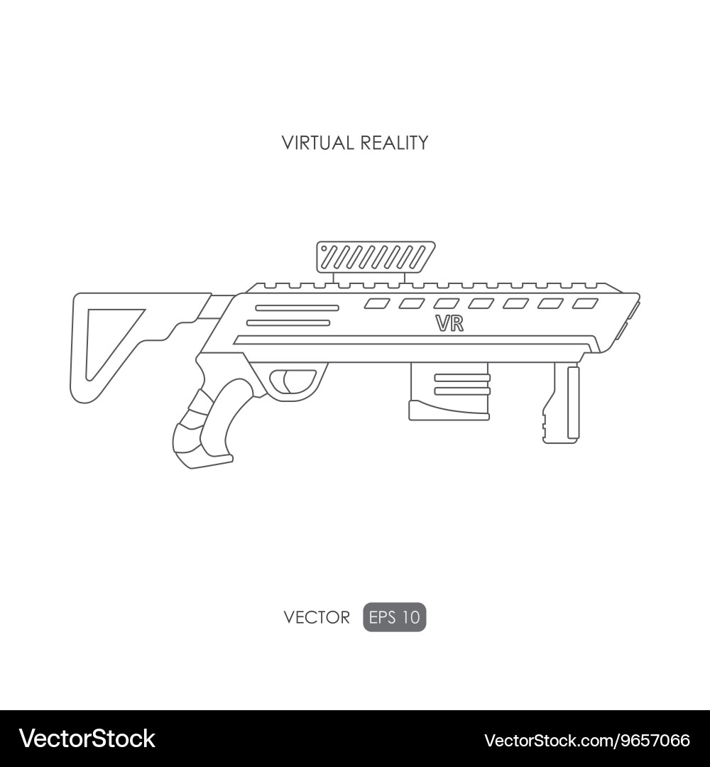 Gun for virtual reality system game weapons vector image