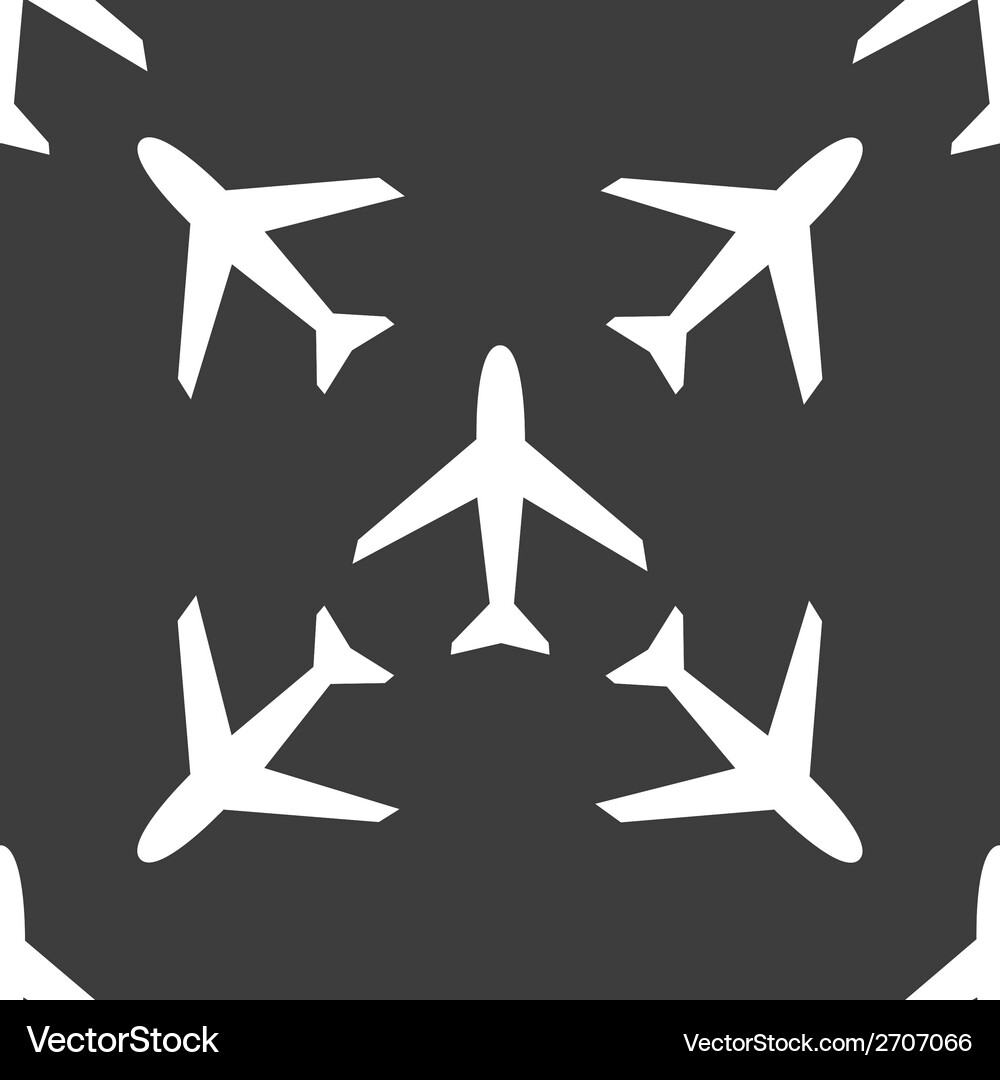 Plane web icon flat design seamless pattern Vector Image