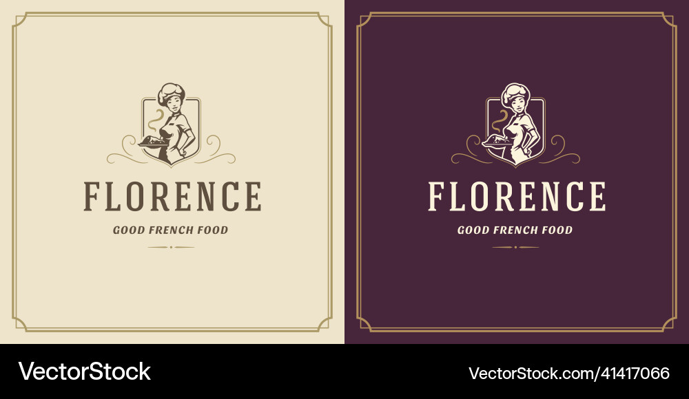 Restaurant Label Design Koch Restaurant Label Design Koch vektorbild