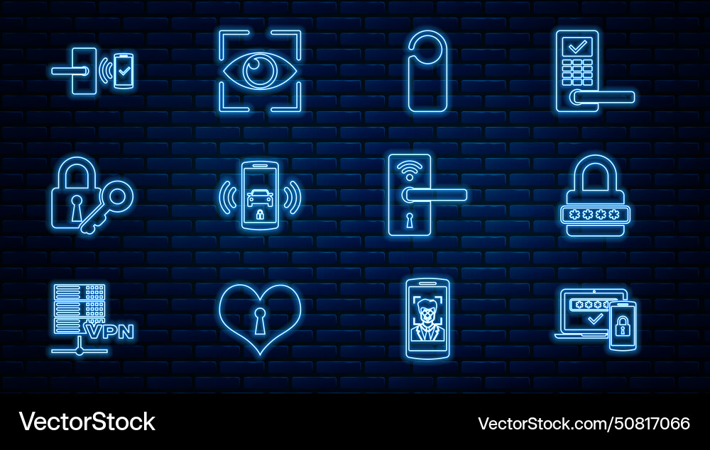 Set line two steps authentication password Set line two steps authentication password vector image