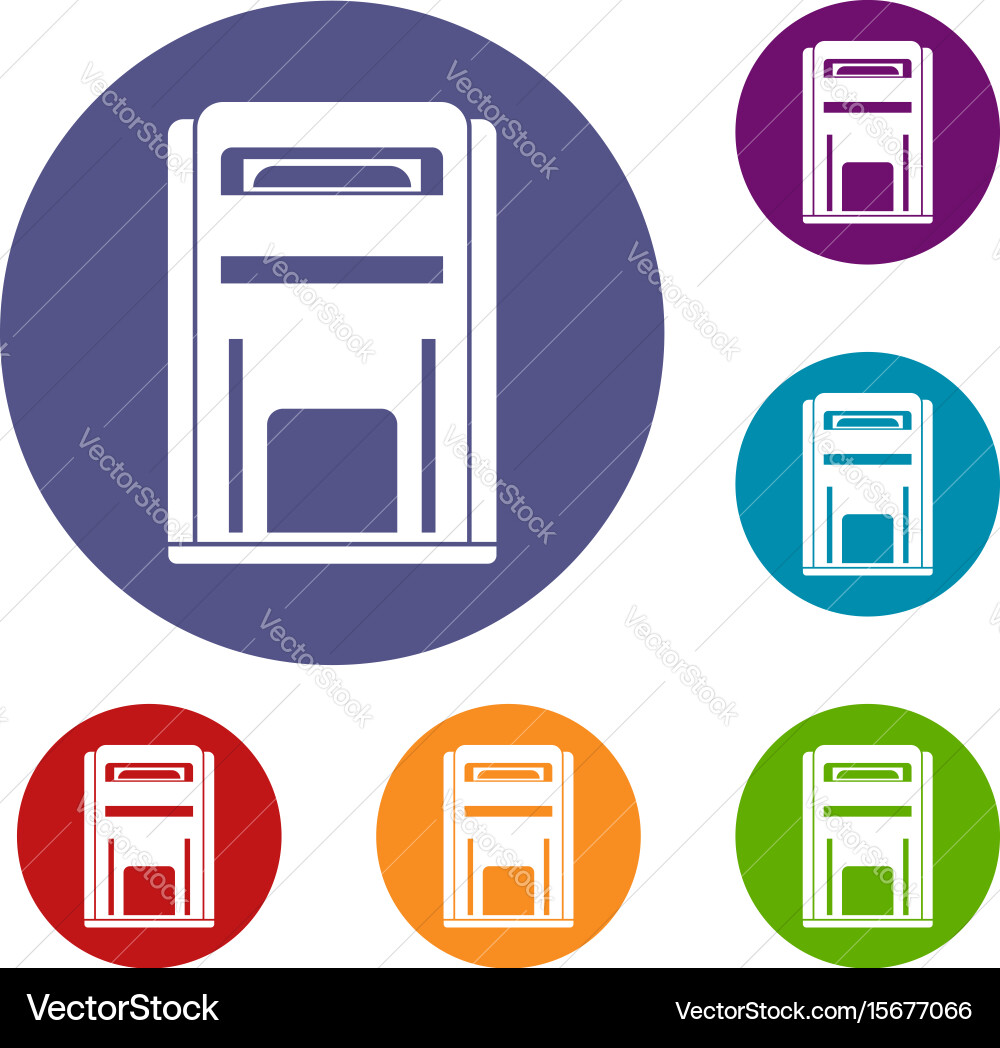 Square post box icons set vector image