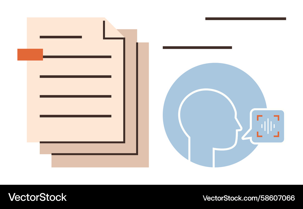 Voice Recognition & Document Processing Vector Image