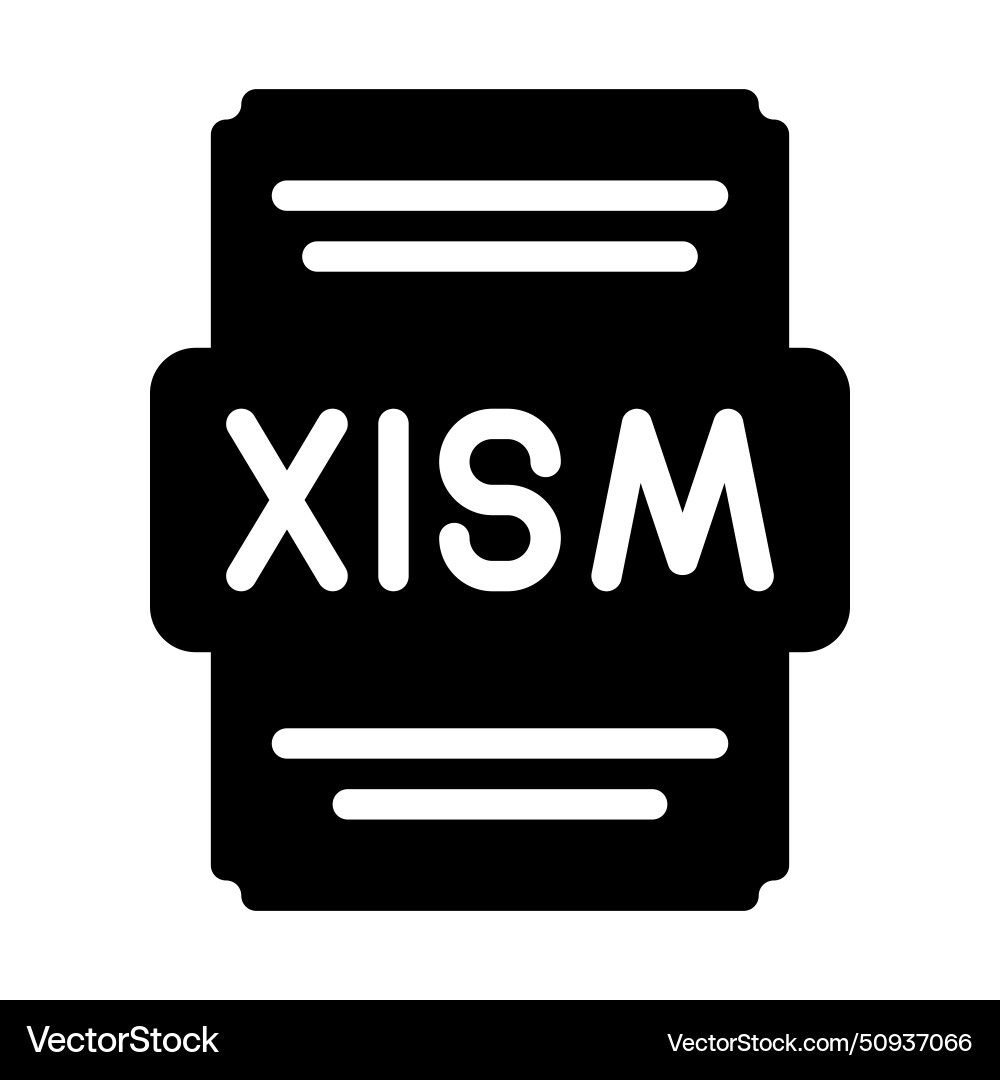 Xlsm file icon solid style spreadsheet type Vector Image