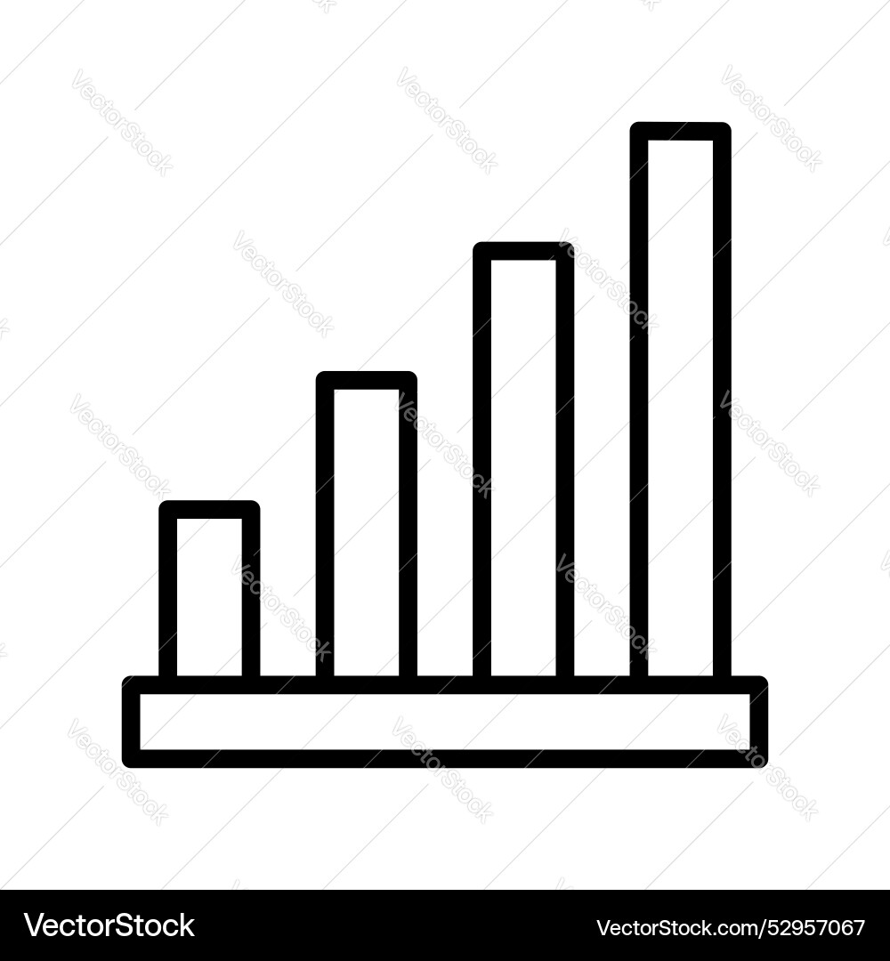 Bar graph icon outline style design isolated vector image