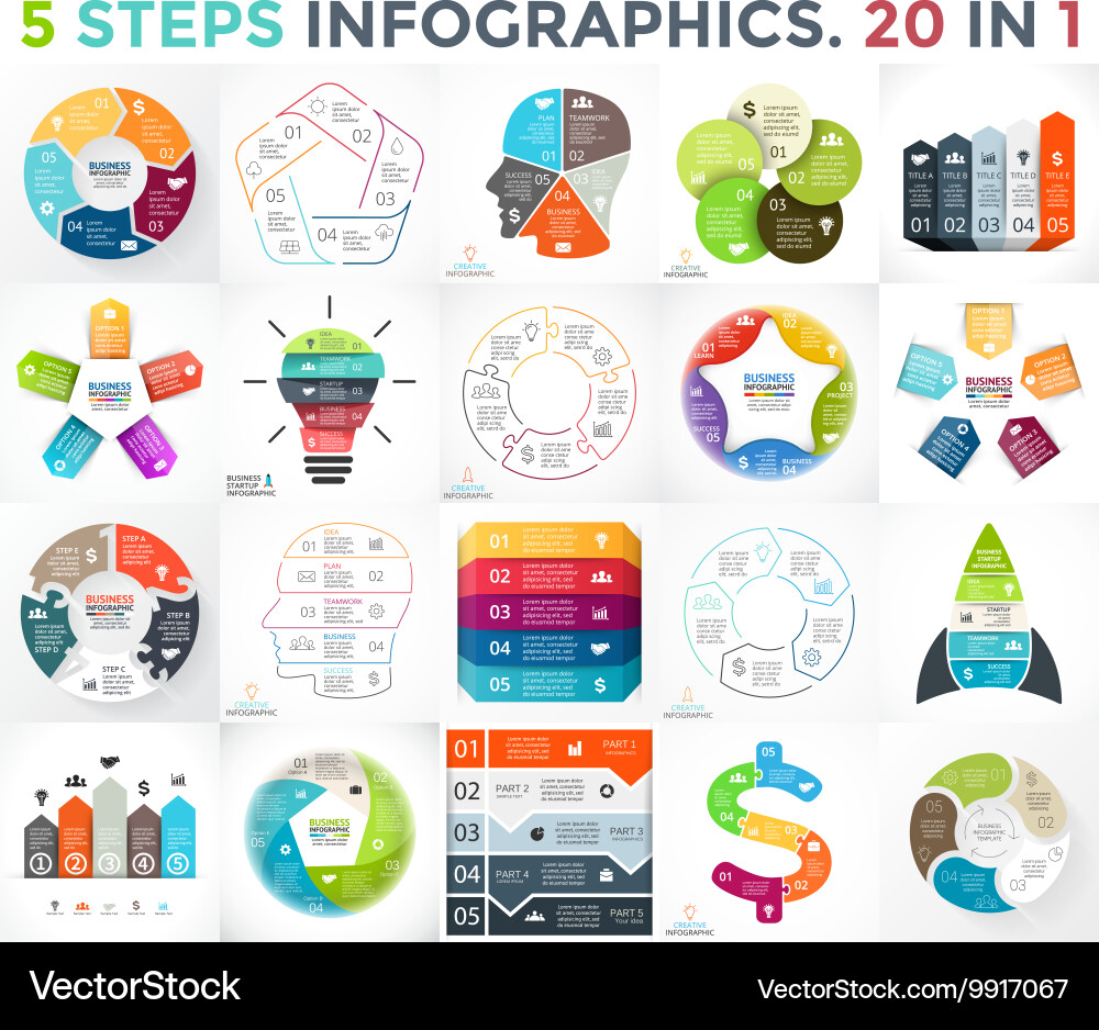 Circle infographics set business diagrams Vector Image