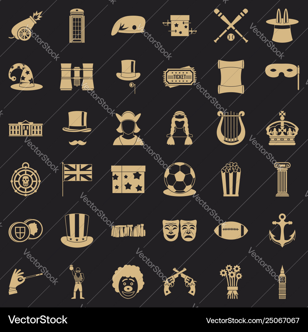 Circus icons set simple style Vector Image