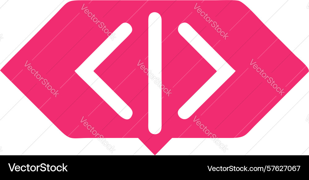 Code brackets in speech bubble icon vector image