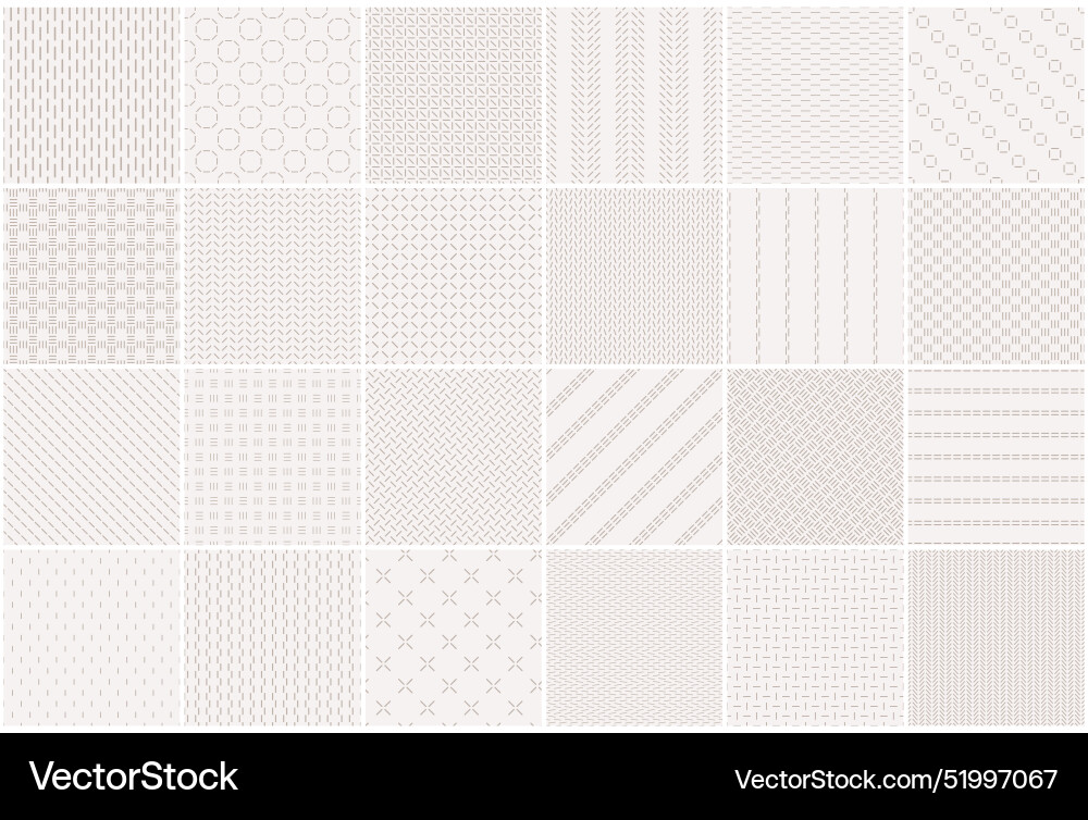 Collection of minimalistic seamless dash line Collection of minimalistic seamless dash line vector image