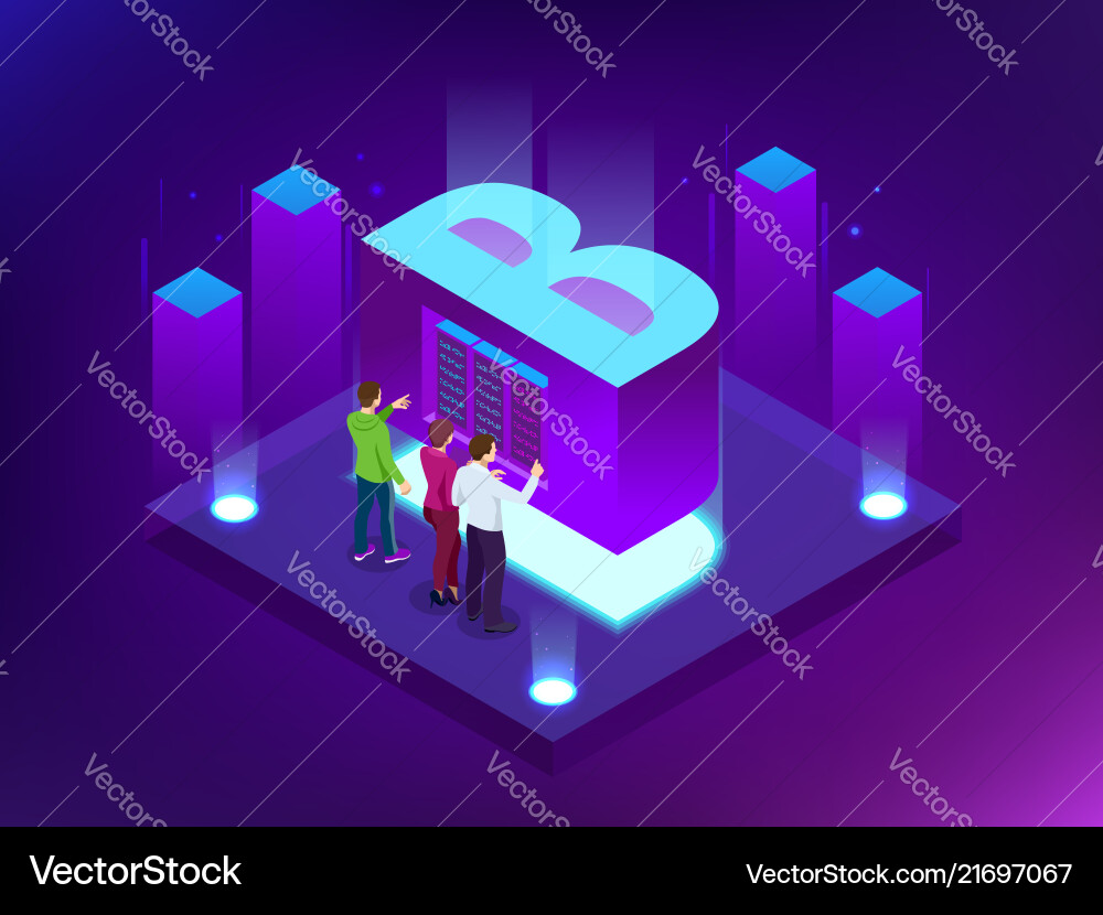 Isometric abstract big data visualization Isometric abstract big data visualization vector image