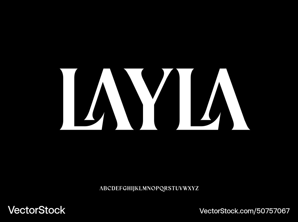 Modern sharp serif alphabet display font Modern sharp serif alphabet display font vector image