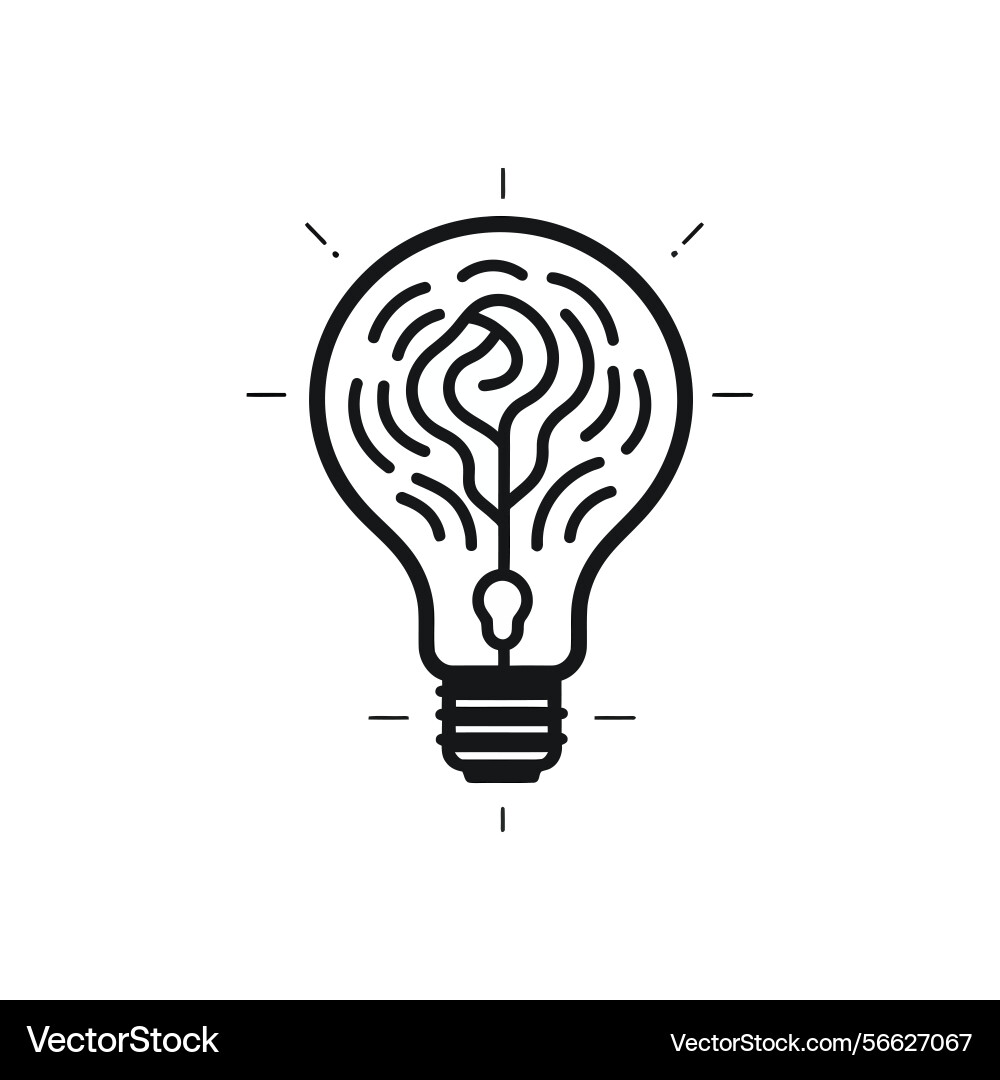 Outline light bulb with question mark design Vector Image
