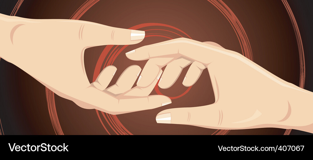 Red Hand Partnership Vector Image