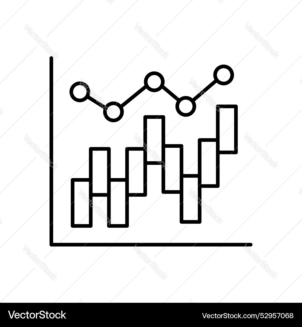 Bar graph icon outline style design isolated Bar graph icon outline style design isolated vector image