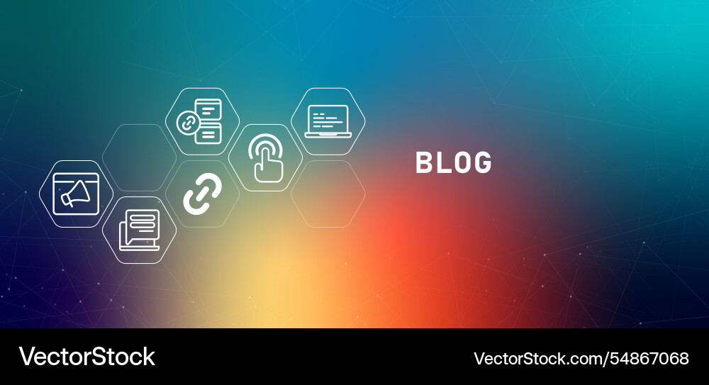 Blog website article content gradient web header Vector Image