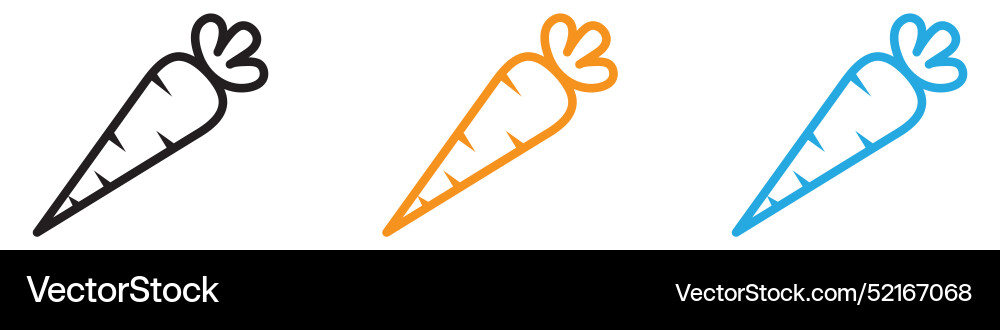 Carrot icon logo set collection for web app ui Vector Image