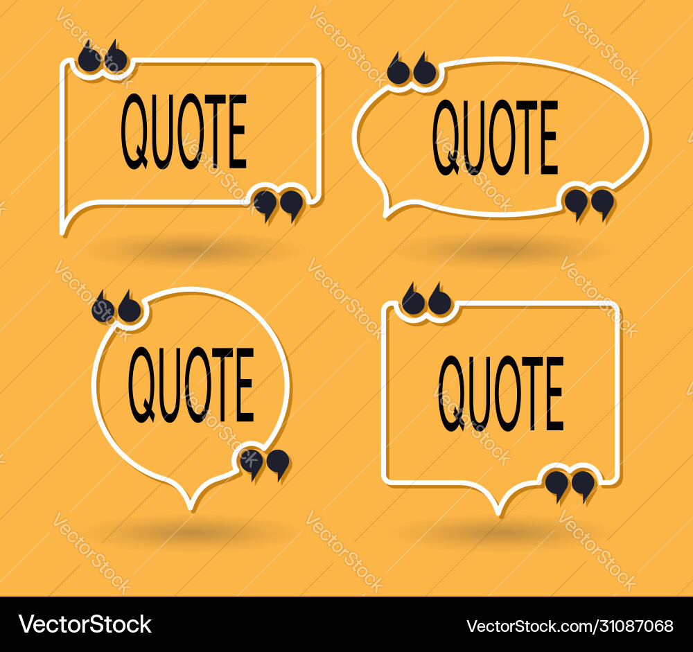 Collection quote forms for talk message Collection quote forms for talk message vector image