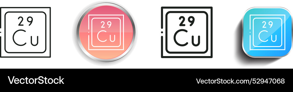 Copper icon thin linear regular and button style vector image