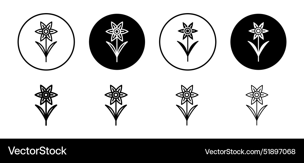 Daffodil icon set collection for web Vector Image