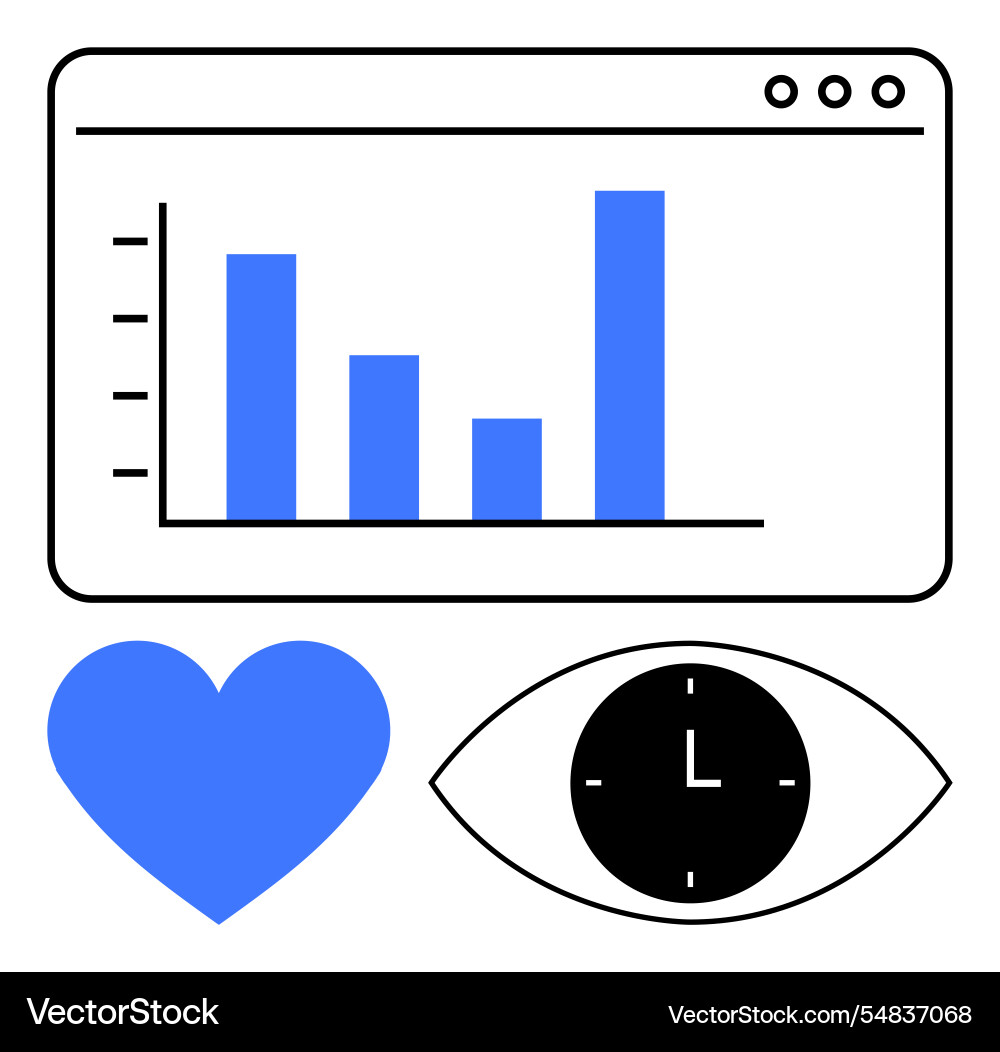 Data visualization chart with love time Data visualization chart with love time vector image