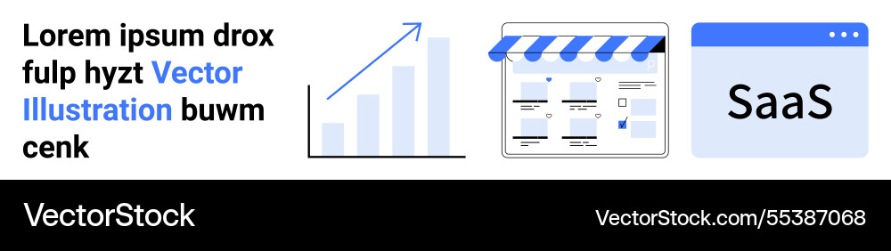 Explaining saas solutions with graphs websites Explaining saas solutions with graphs websites vector image