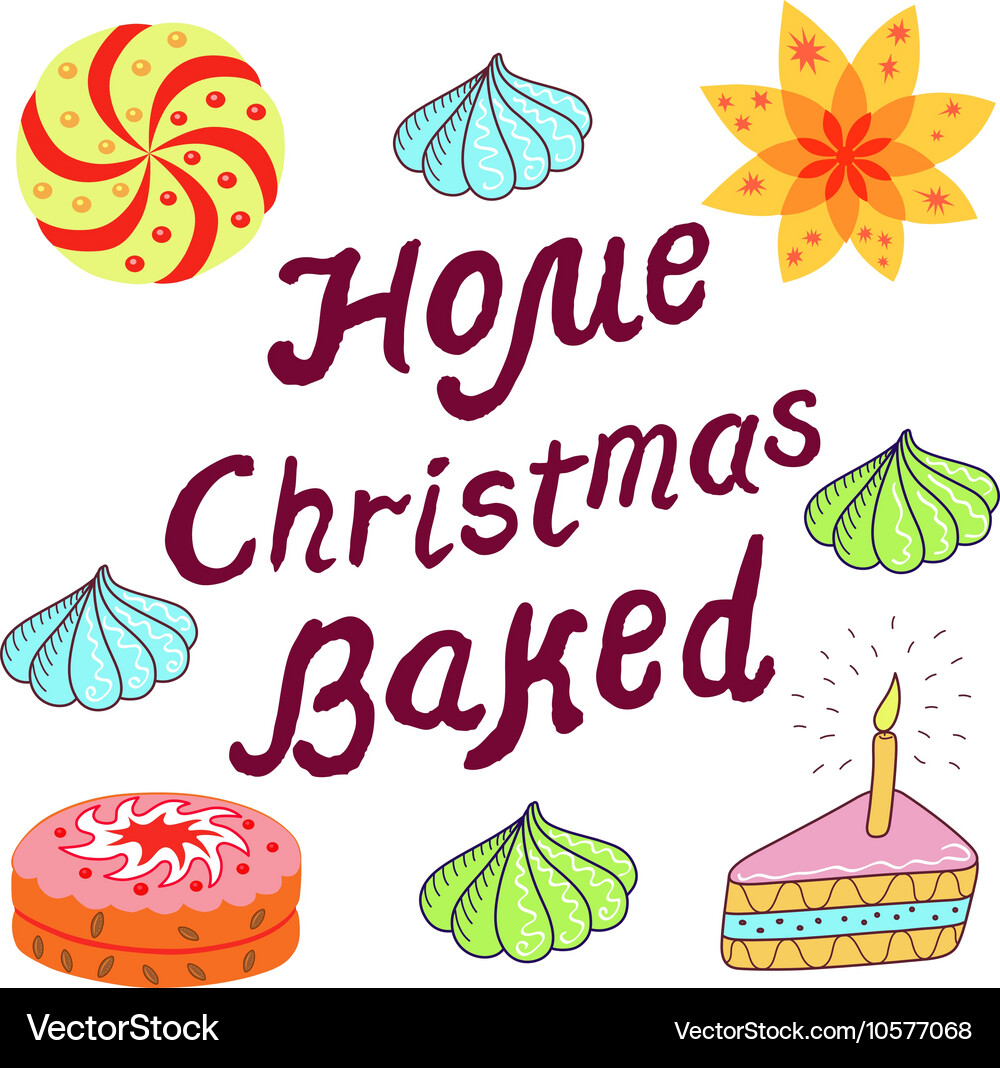 Frohe Weihnachten Feature hausgebackenes Design Vektorbild
