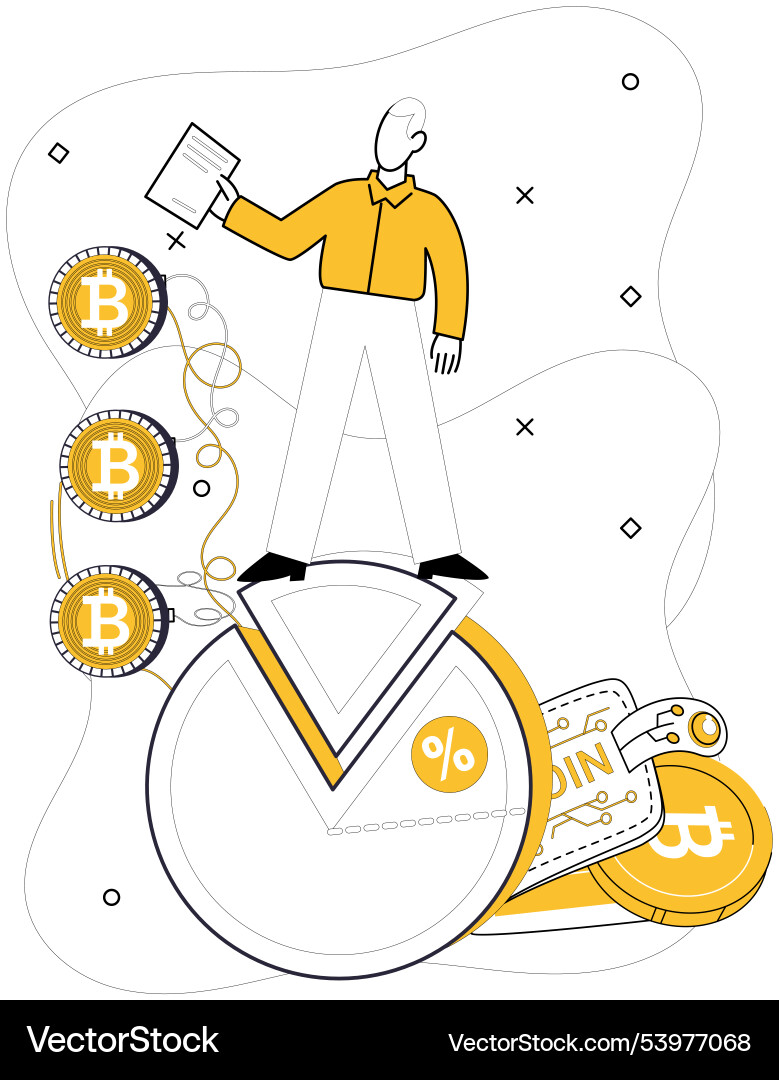 Learning crypto understanding bitcoin Learning crypto understanding bitcoin vector image