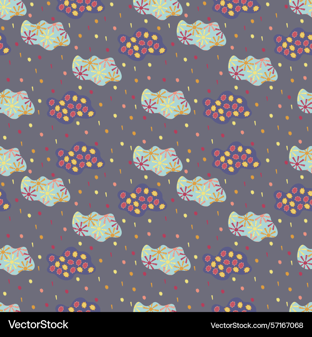 Multicolored clouds and rain pattern Vector Image