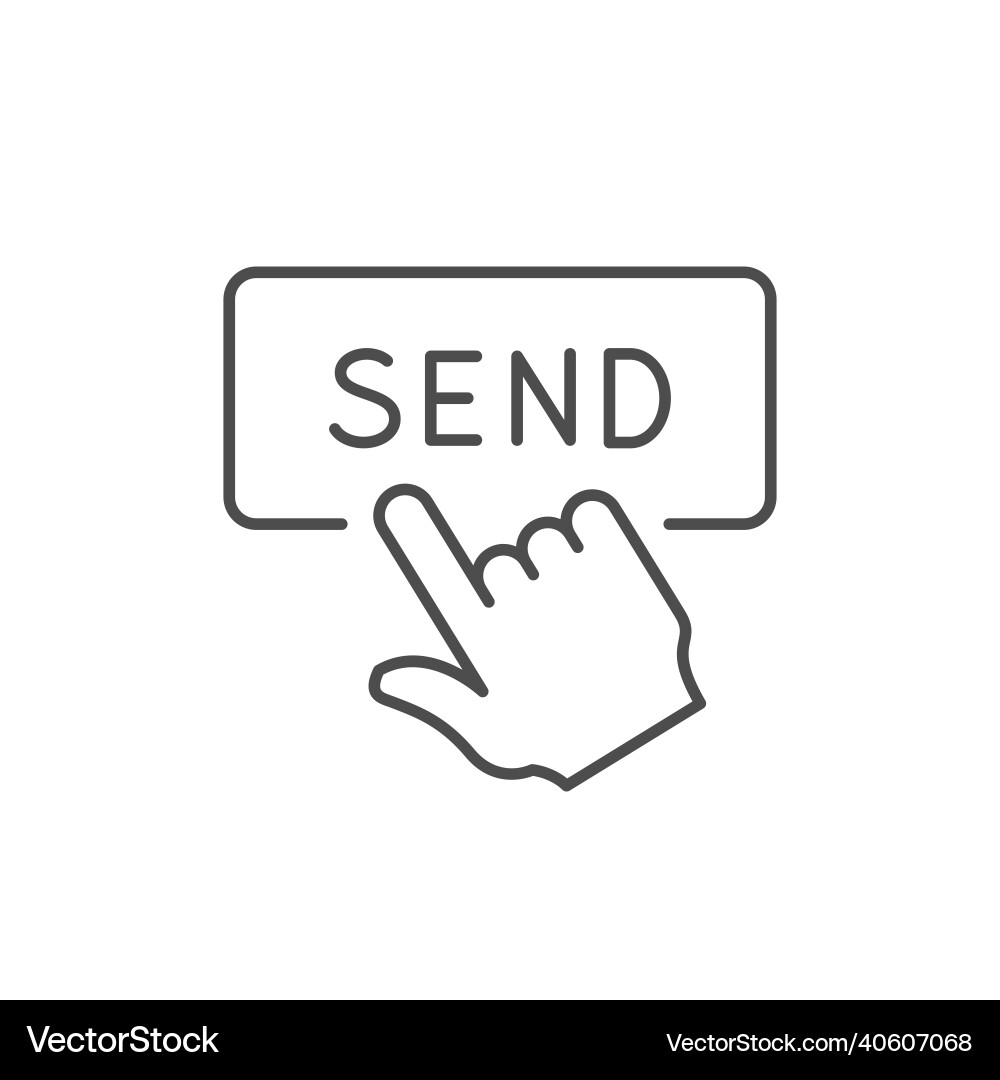 Send button line outline icon vector image