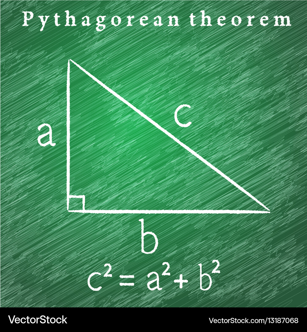 Triangle on the blackboard pythagorean theorem Vector Image