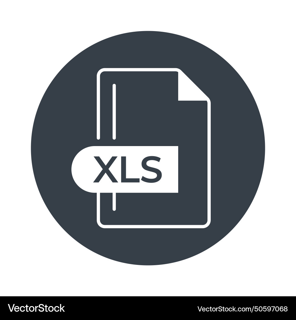 Xls file format icon extension filled Vector Image