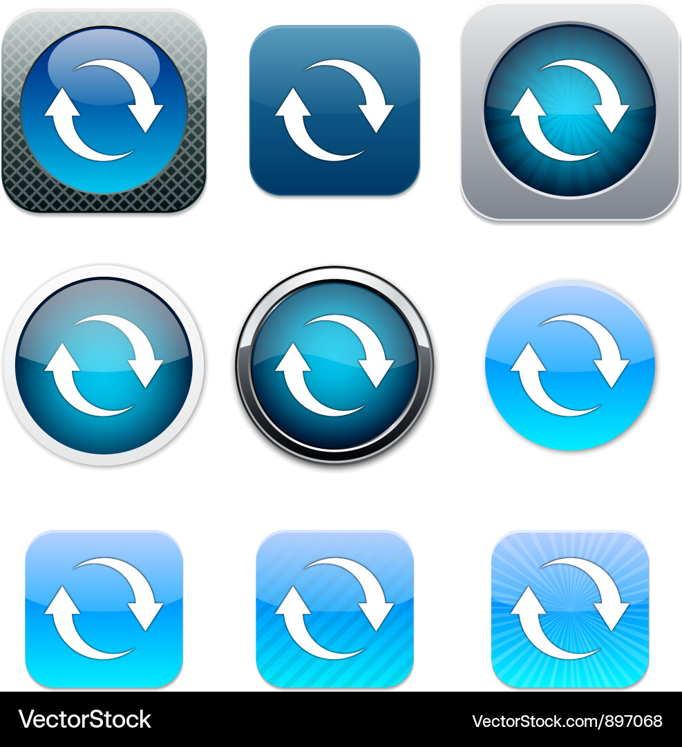 Zirkulare Refresh Arrows - Blue App Icons Vektorbild