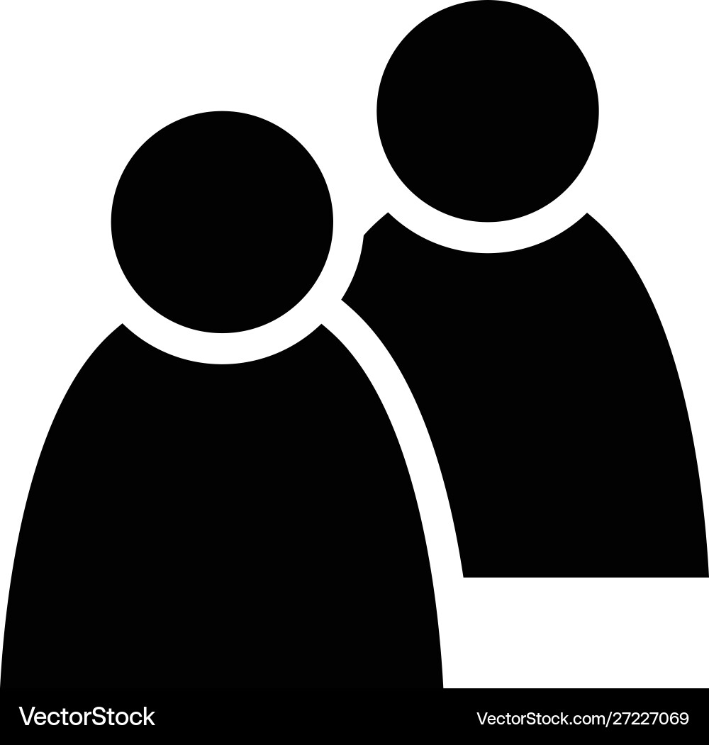 2 people tandem icon group persons simplified 2 people tandem icon group persons simplified vector image