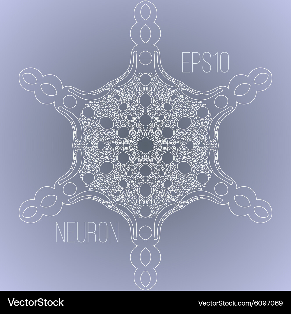 Background with the image of a neuron Vector Image
