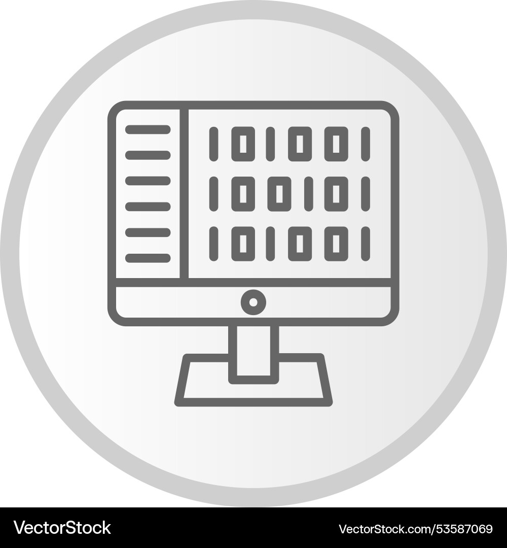 Coding line circle grey icon vector image