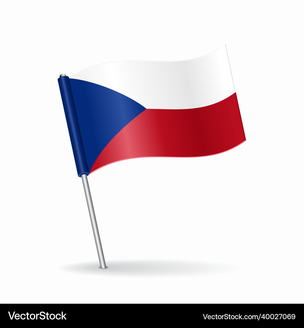 Czech Republic Flag Map Pointer Vector Image
