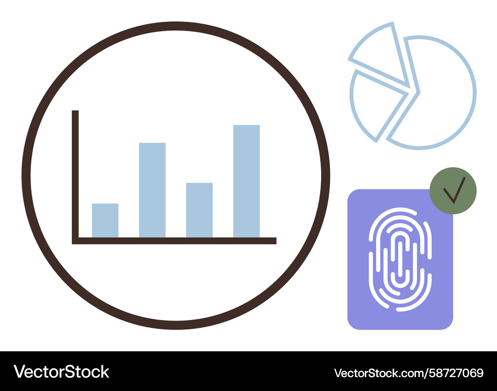 Data visualization with bar graph pie chart Vector Image