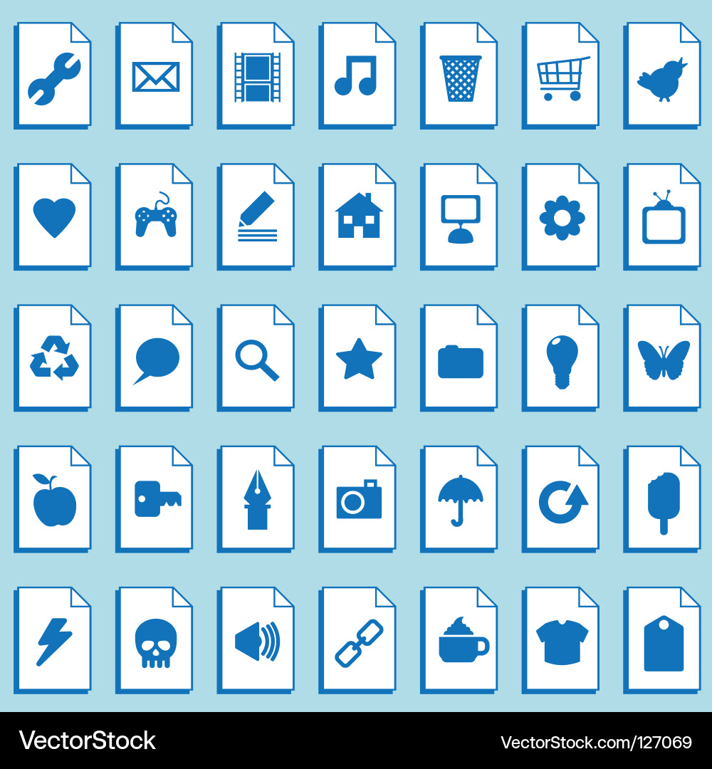 Digital Files Icons Vector Image