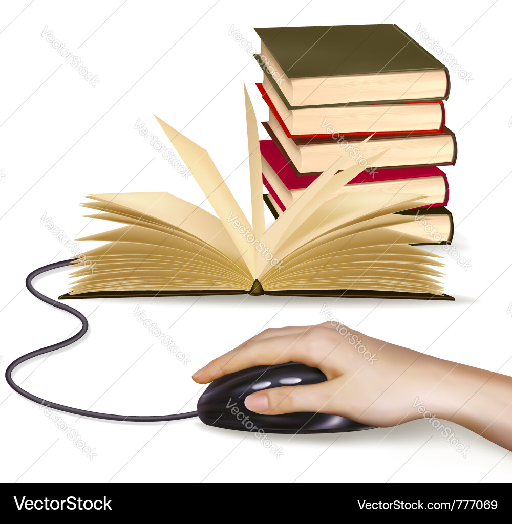 Digital Reading Concept Vector Image