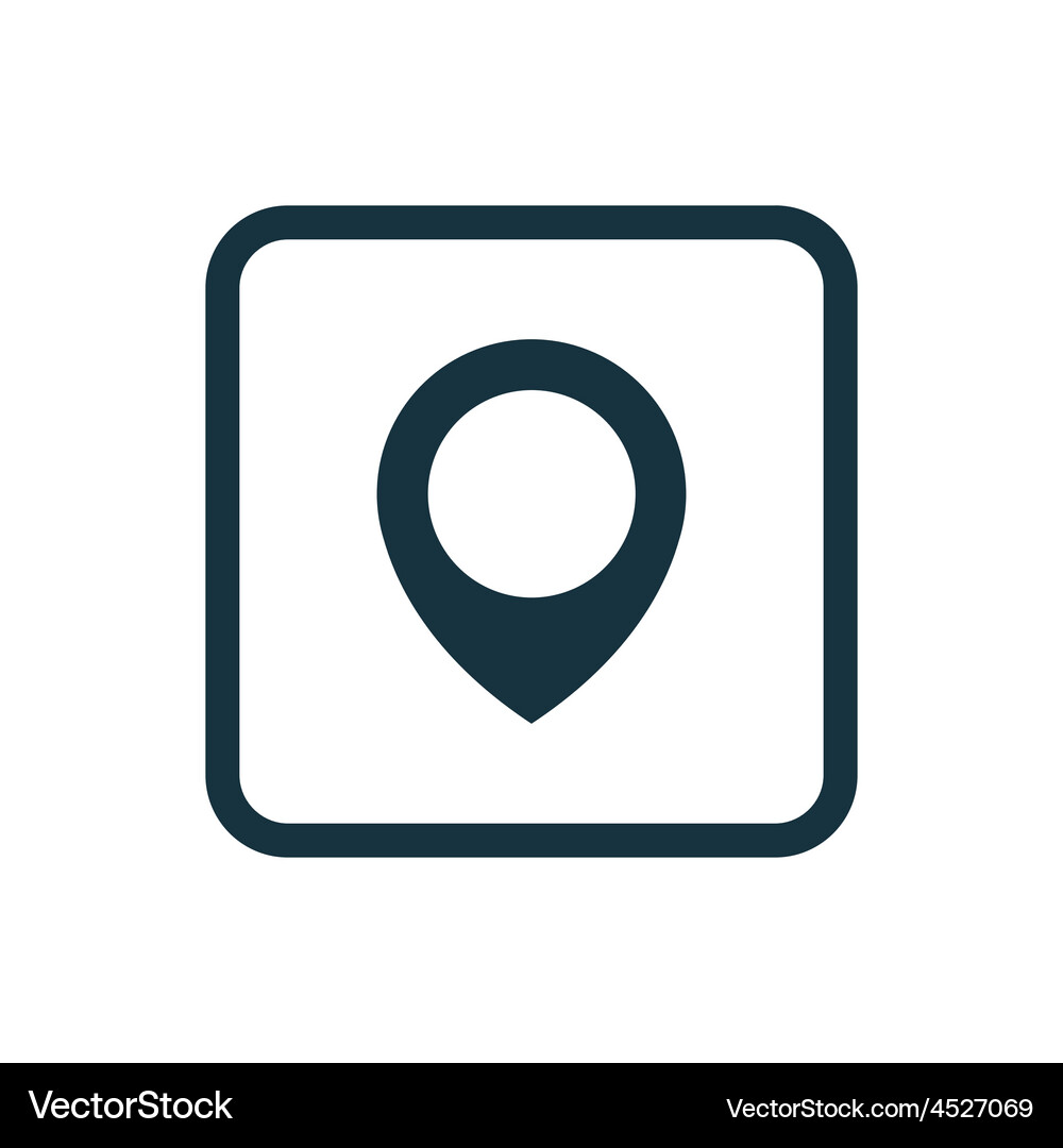 Map pin icon rounded squares button Vector Image