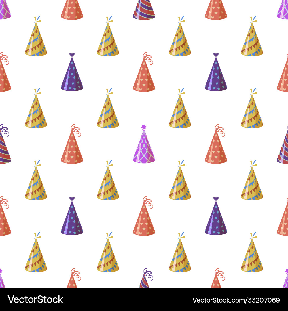 Party caps seamless pattern bright multicolor Party caps seamless pattern bright multicolor vector image