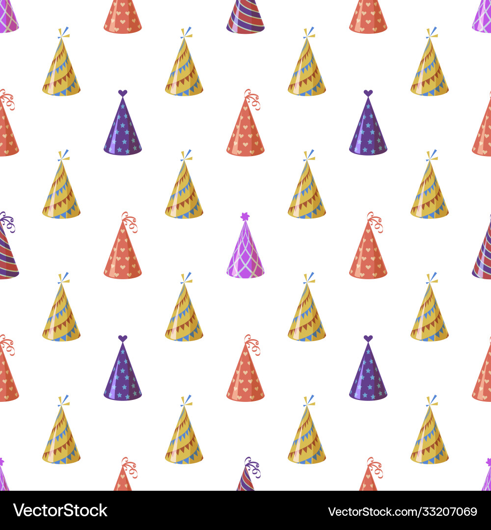 Party caps seamless pattern bright multicolor vector image