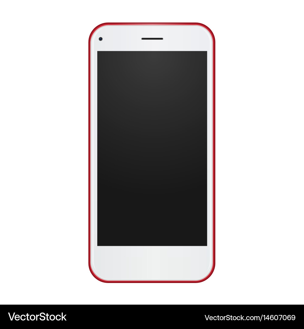Red phone concept with empty blank screen Vector Image